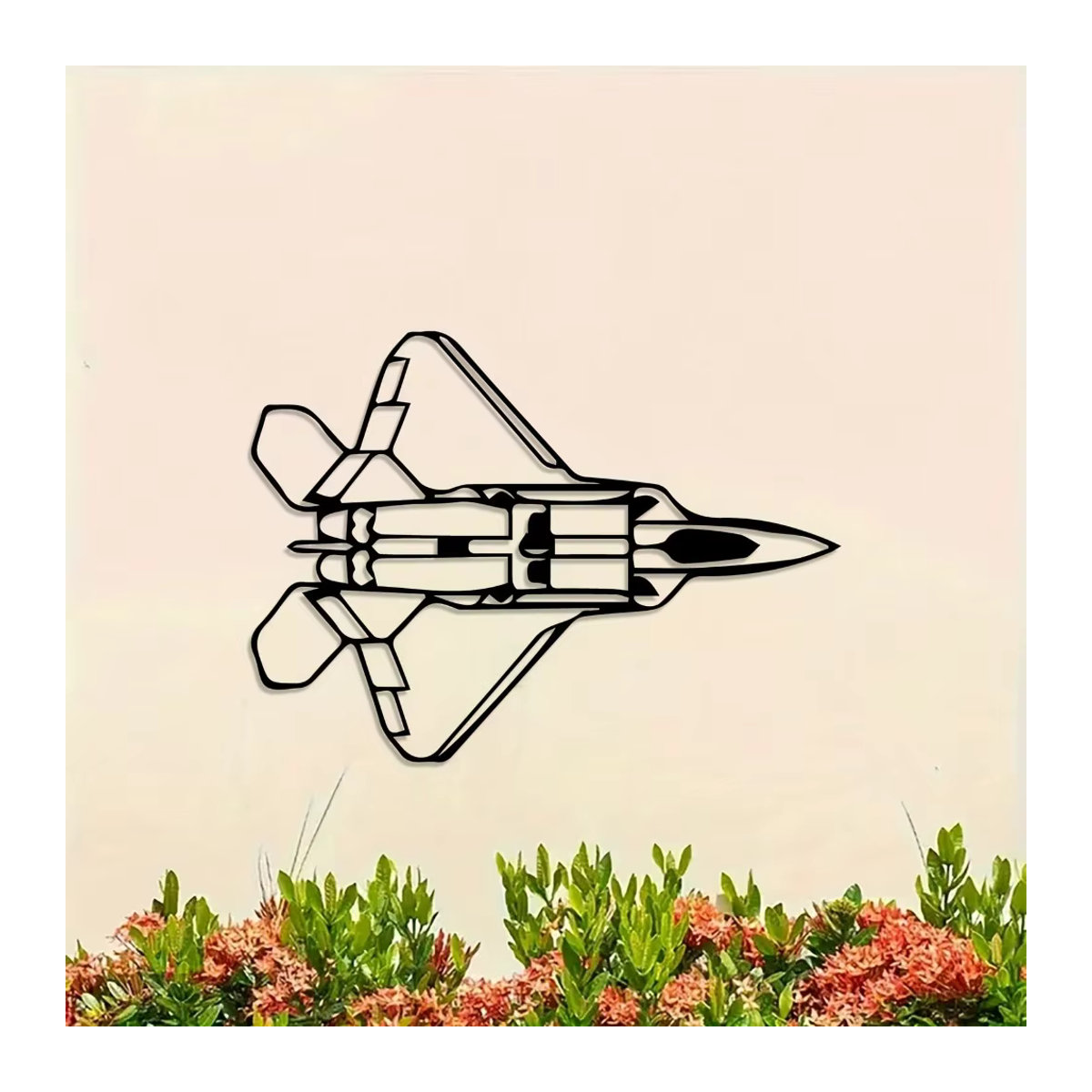 CIFBUY F-22 Raptor Modell Wandkunst aus Metall in Schwarz im Vintage-Stil zur Wandmontage - Bild 4