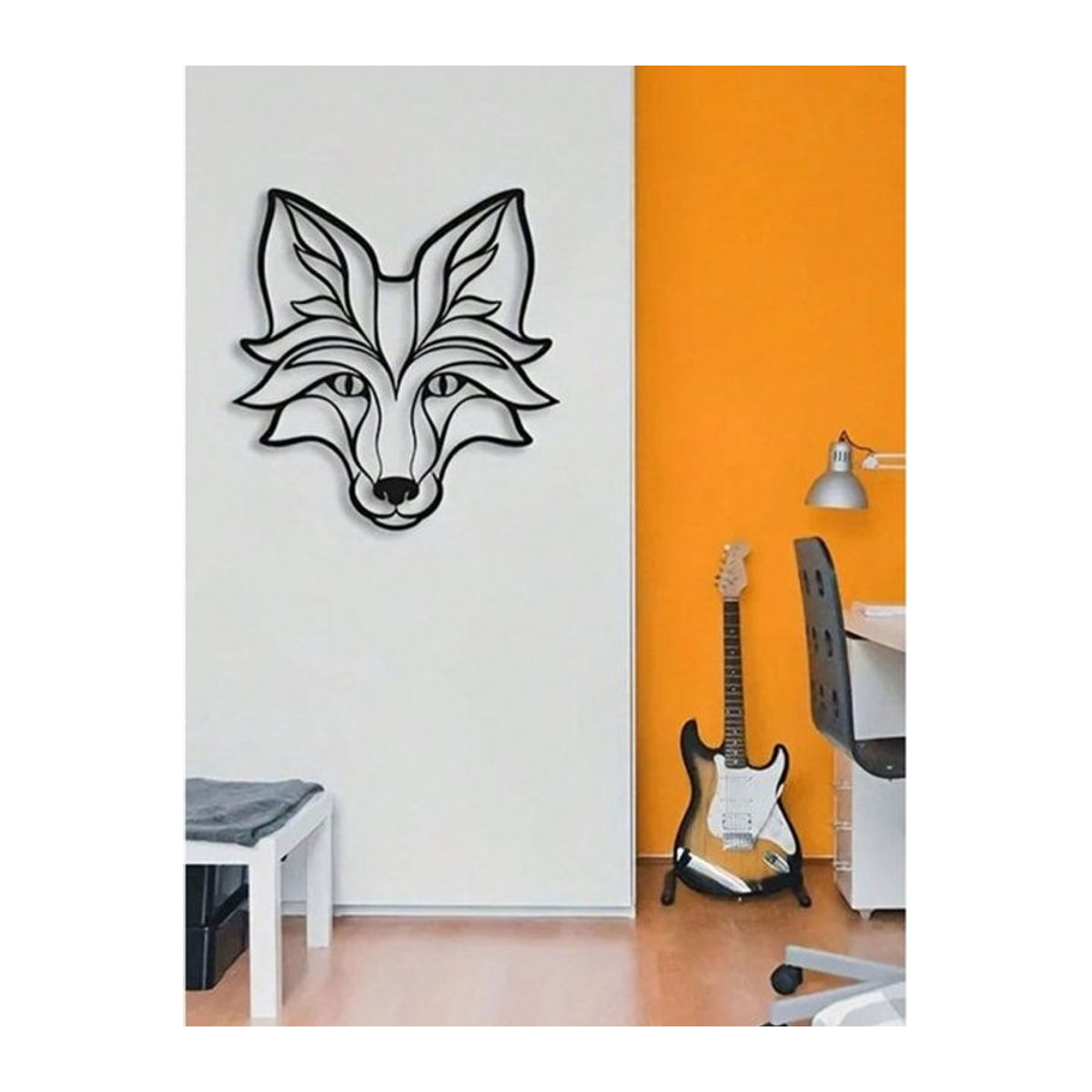 CIFBUY Fuchs-Wanddekoration aus schwarzem Metall als minimalistische Tier-Silhouette zur hängenden Dekoration - Bild 1