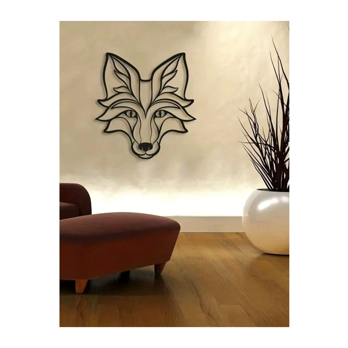 CIFBUY Fuchs-Wanddekoration aus schwarzem Metall als minimalistische Tier-Silhouette zur hängenden Dekoration - Bild 3