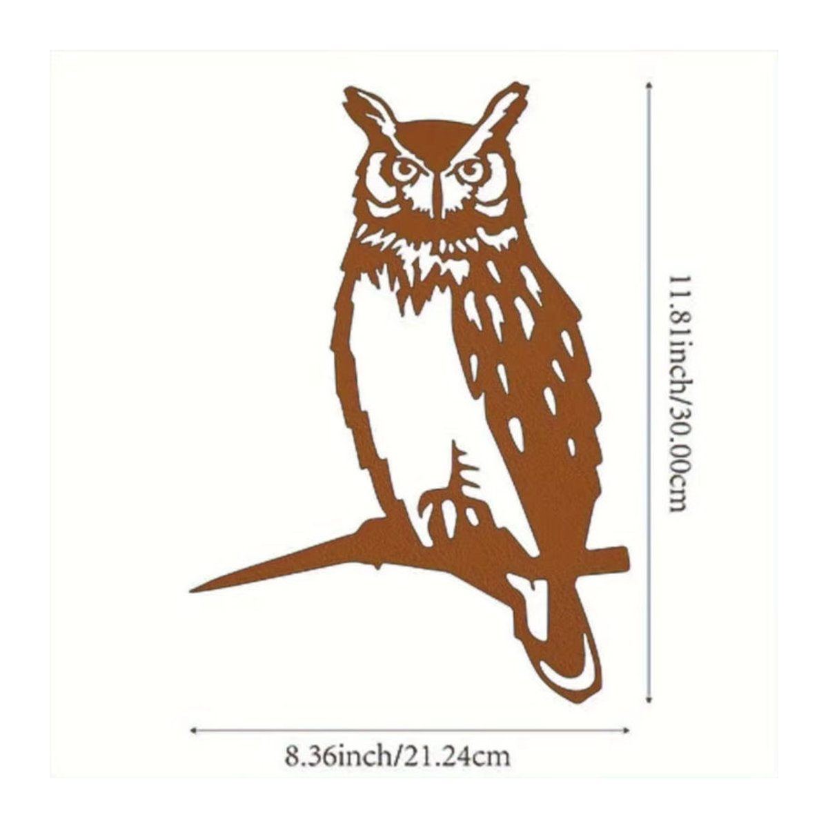 CIFbuy Gartendekor-Set aus Metall in Braun mit Vogel, Eule und Bär als langlebige Outdoor-Statuen für deinen Außenbereich - Bild 2