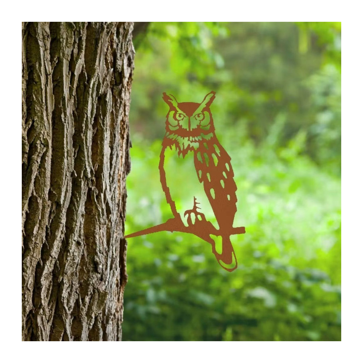 CIFbuy Gartendekor-Set aus Metall in Braun mit Vogel, Eule und Bär als langlebige Outdoor-Statuen für deinen Außenbereich - Bild 4