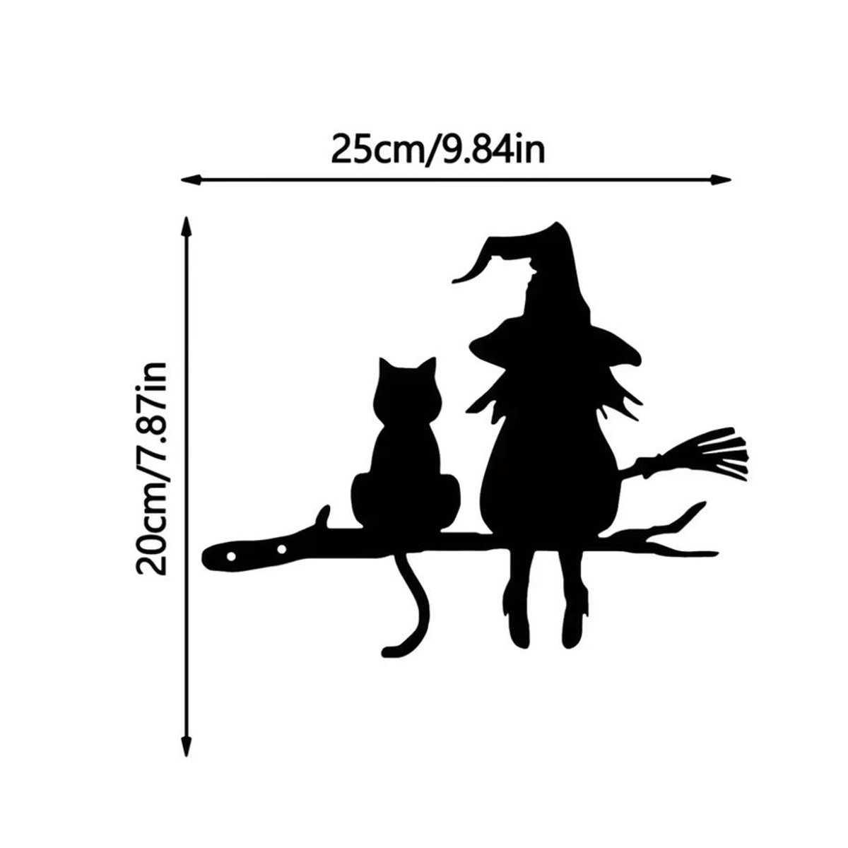 CIFBUY Gartendekoration Hexen und Katze aus Metall in Schwarz - Bild 2