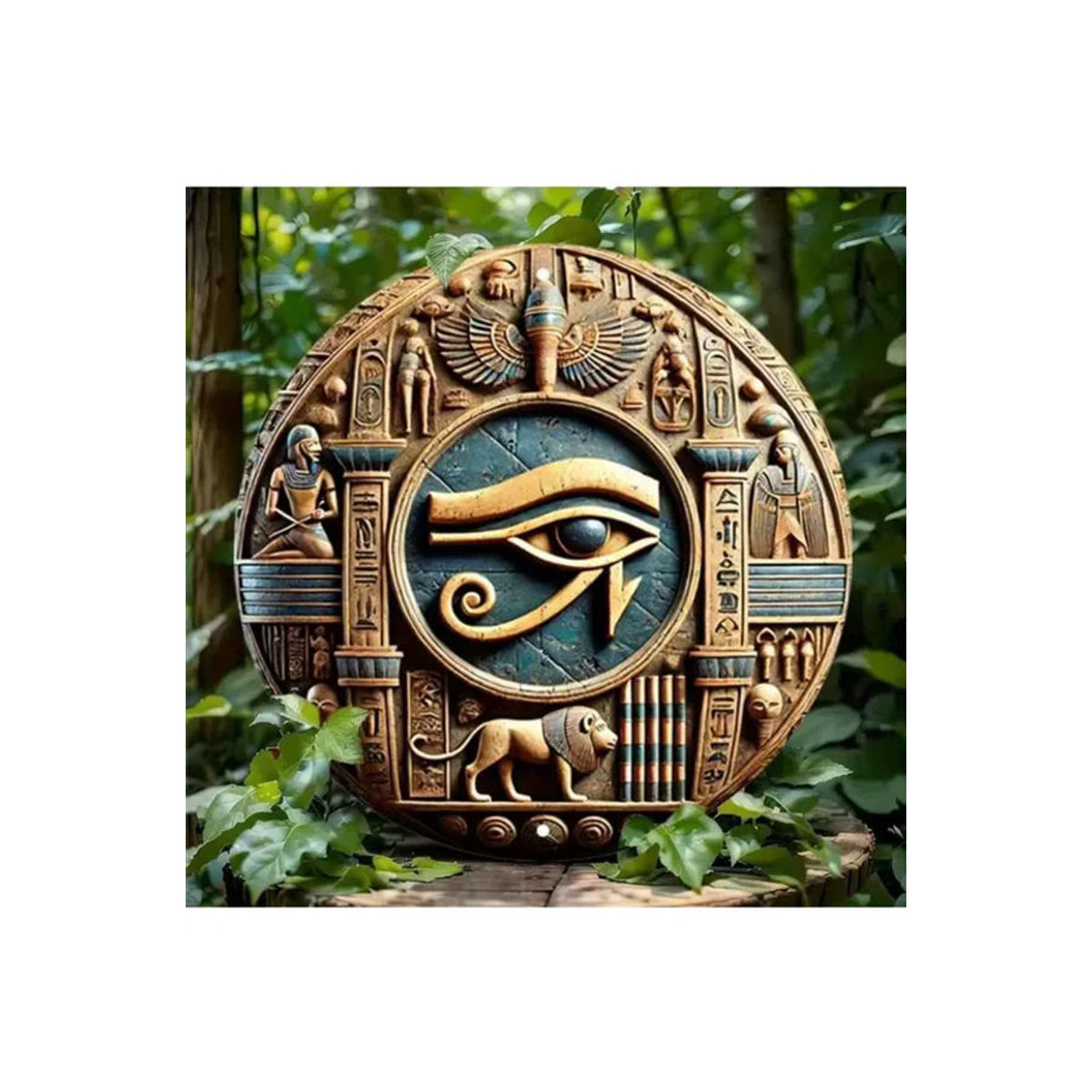 CIFBUY Horus Metall-Wandkunst Ägyptische Augen Skulptur in Gold, runde Wanddekoration im orientalischen Stil - Bild 4