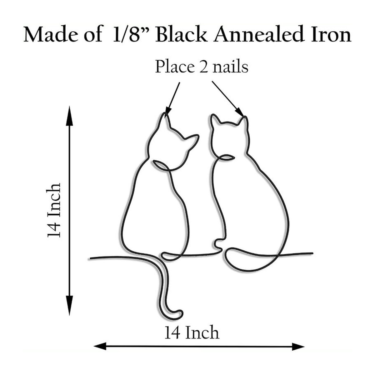CIFbuy Katzenwanddekoration aus Metall in Schwarz – Elegante Vintage-Skulptur als Wandmontage für Tierliebhaber - Bild 3
