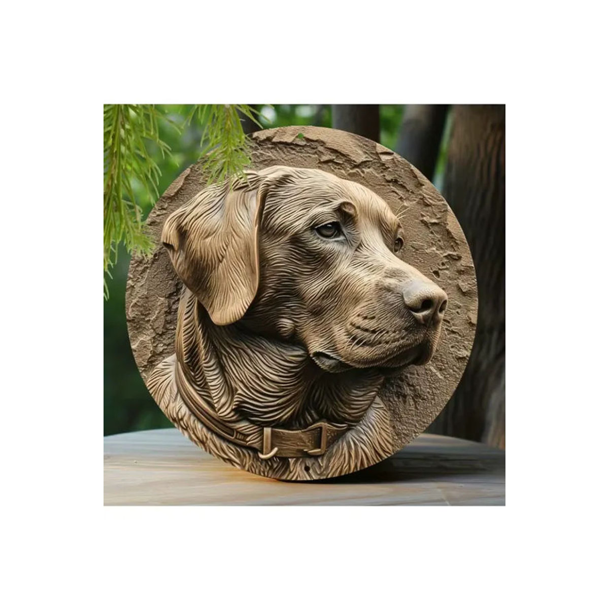 CIFBUY Labrador Retriever Frühlingskranz aus Metall als runde Wanddekoration in Braun - Bild 6