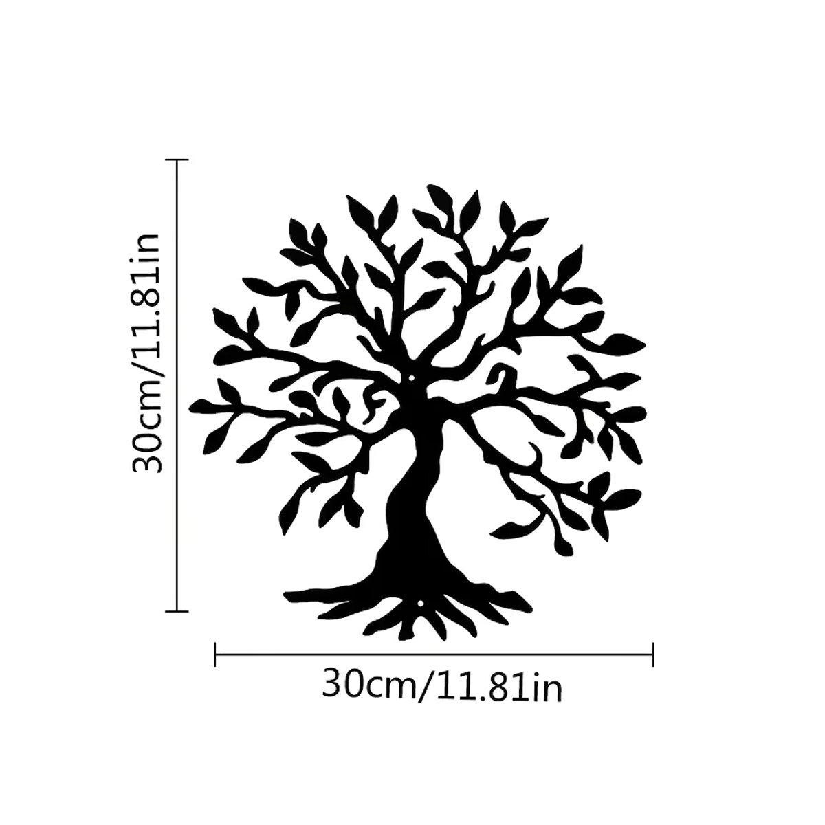 CIFBUY Lebensbaum Wandkunst aus Metall in Schwarz – minimalistische Wanddekoration für Wohnzimmer und Schlafzimmer - Bild 3