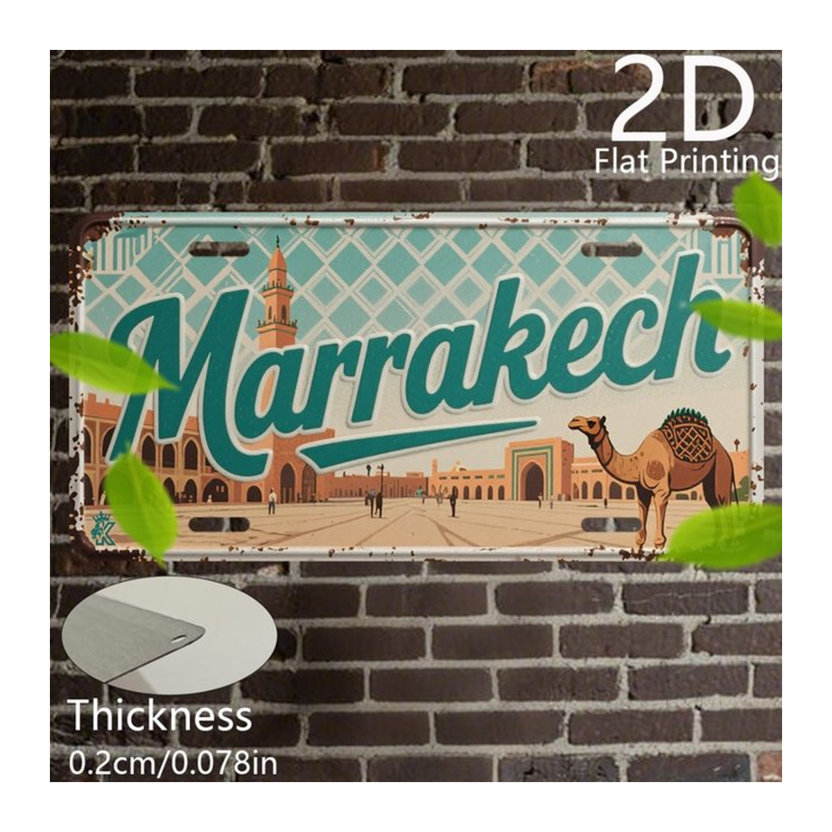 CIFBUY Marokkanisches Metallschild Vintage Wanddekoration Typografie Mehrfarbig B: 30 cm, H: 15 cm, T: 15 cm - Bild 1