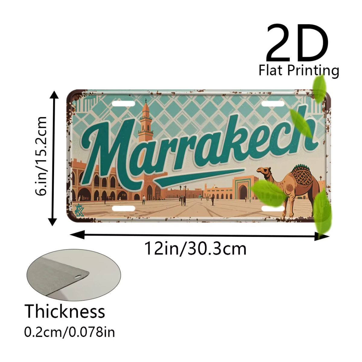 CIFBUY Marokkanisches Metallschild Vintage Wanddekoration Typografie Mehrfarbig B: 30 cm, H: 15 cm, T: 15 cm - Bild 3