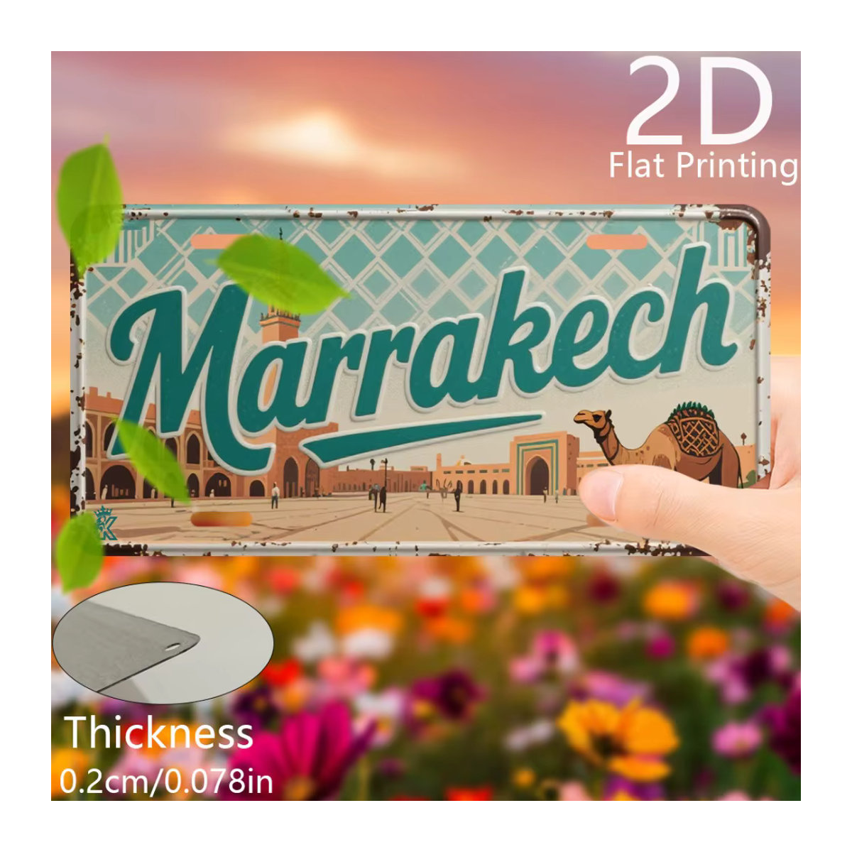 CIFBUY Marokkanisches Metallschild Vintage Wanddekoration Typografie Mehrfarbig B: 30 cm, H: 15 cm, T: 15 cm - Bild 4