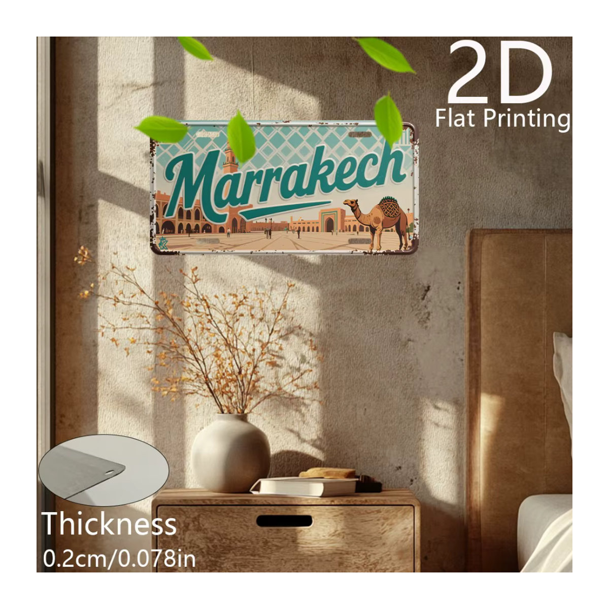 CIFBUY Marokkanisches Metallschild Vintage Wanddekoration Typografie Mehrfarbig B: 30 cm, H: 15 cm, T: 15 cm - Bild 5