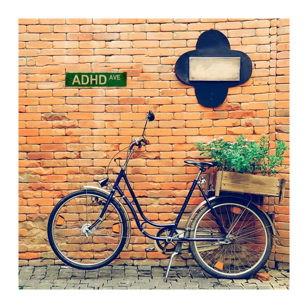 CIFBUY Metall-Blechschild Adhd Ave in Grün, Vintage Wanddeko quadratisch, B/B: 39,9 x 39,9 cm - Bild 2