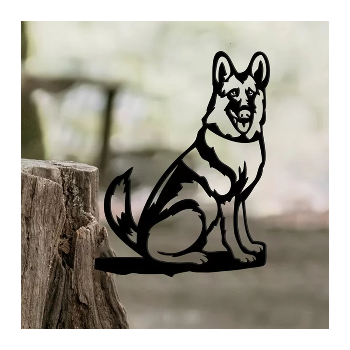 CIFBUY Metall Deko-Schild Deutsch Schäferhund Silhouette in Schwarz für Garten und Haus - Bild 1