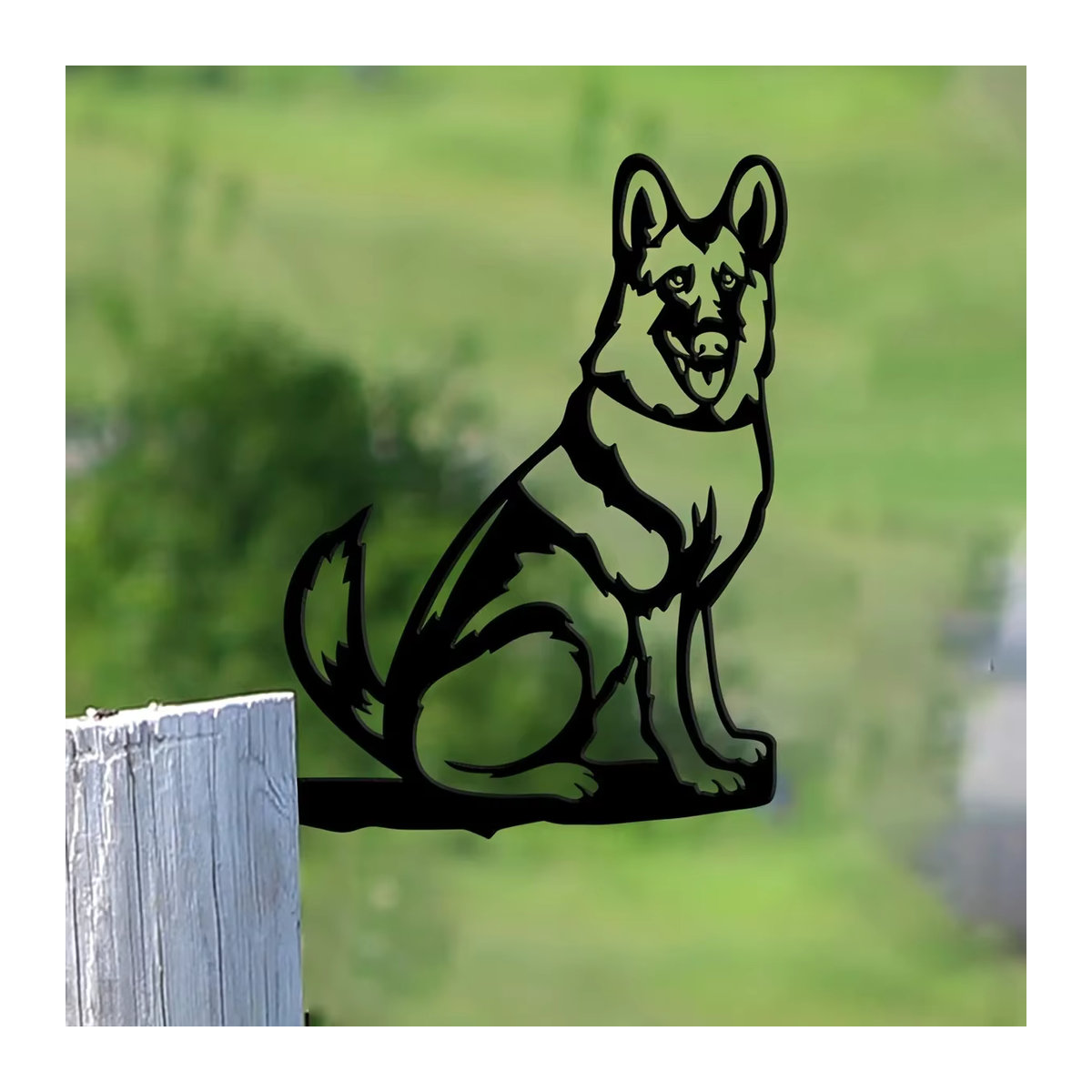CIFBUY Metall Deko-Schild Deutsch Schäferhund Silhouette in Schwarz für Garten und Haus - Bild 4