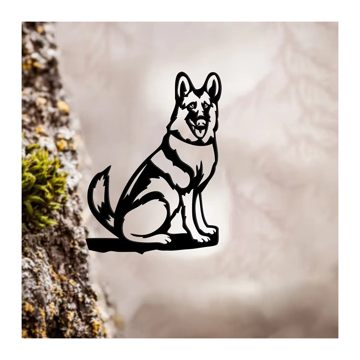 CIFBUY Metall Deko-Schild Deutsch Schäferhund Silhouette in Schwarz für Garten und Haus - Bild 5