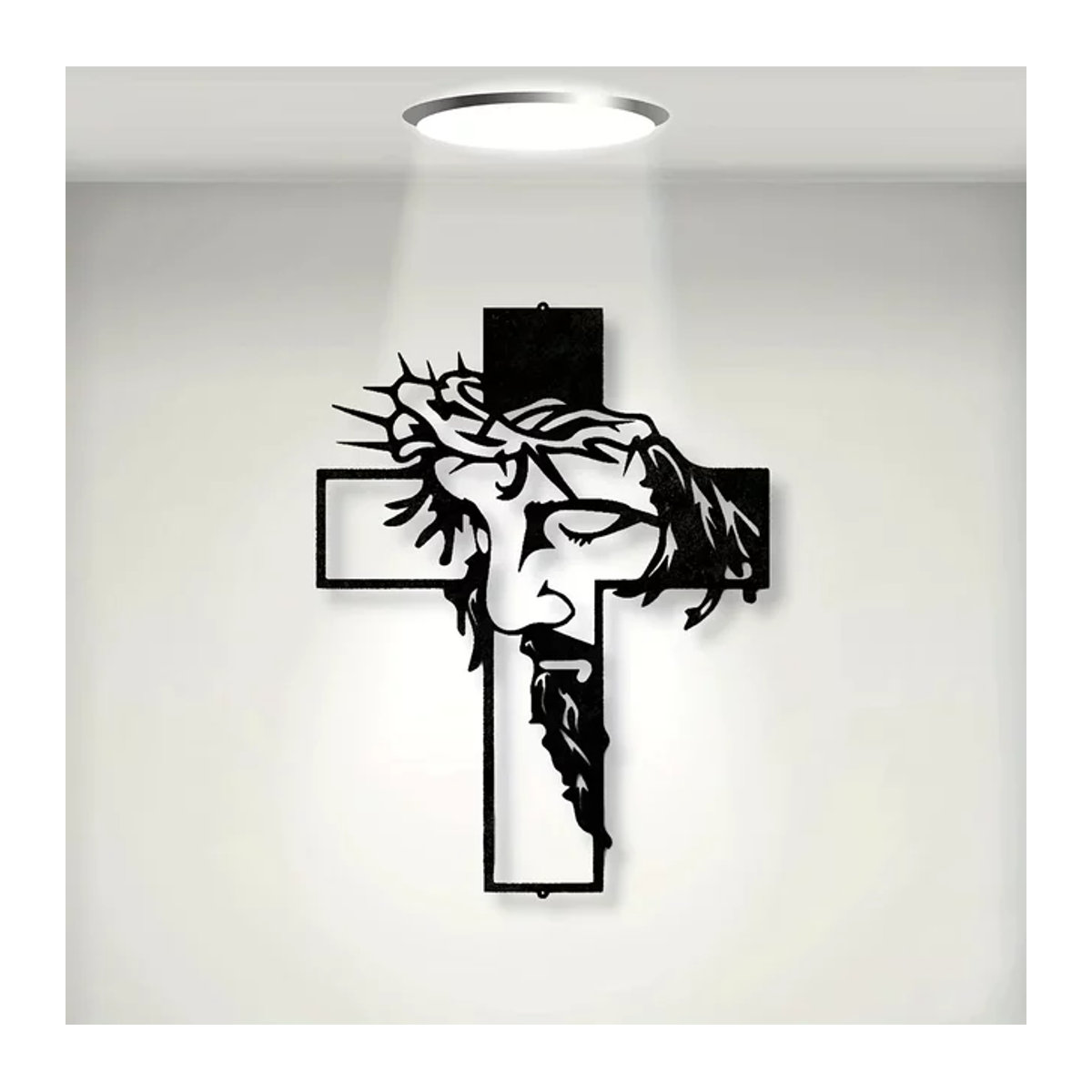CIFBUY Metall-Kreuzschild Wandkunst in Schwarz für minimalistische Wanddekoration - Bild 1