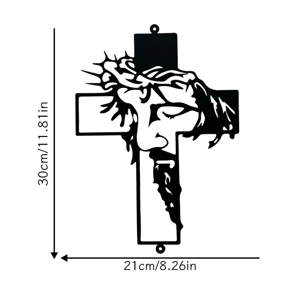 CIFBUY Metall-Kreuzschild Wandkunst in Schwarz für minimalistische Wanddekoration - Bild 2