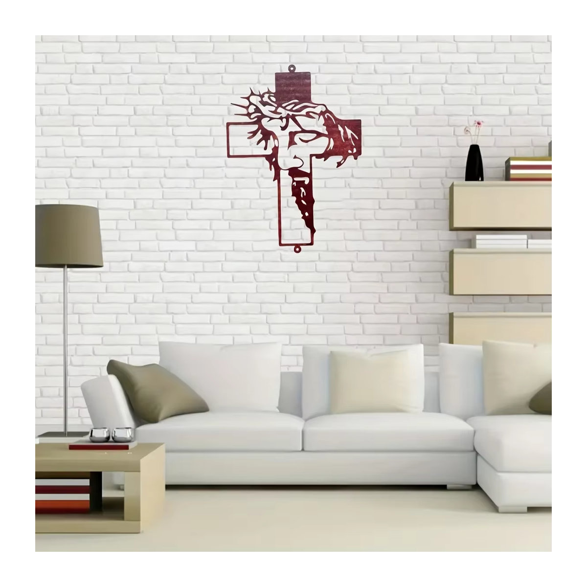 CIFBUY Metall-Kreuzschild Wandkunst in Schwarz für minimalistische Wanddekoration - Bild 3