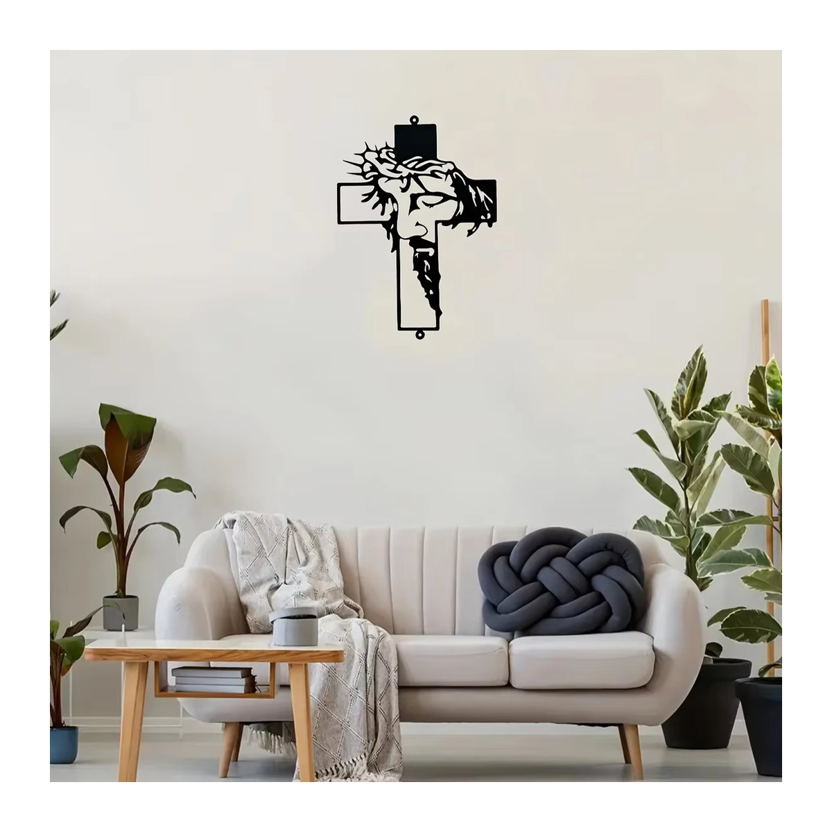 CIFBUY Metall-Kreuzschild Wandkunst in Schwarz für minimalistische Wanddekoration - Bild 4