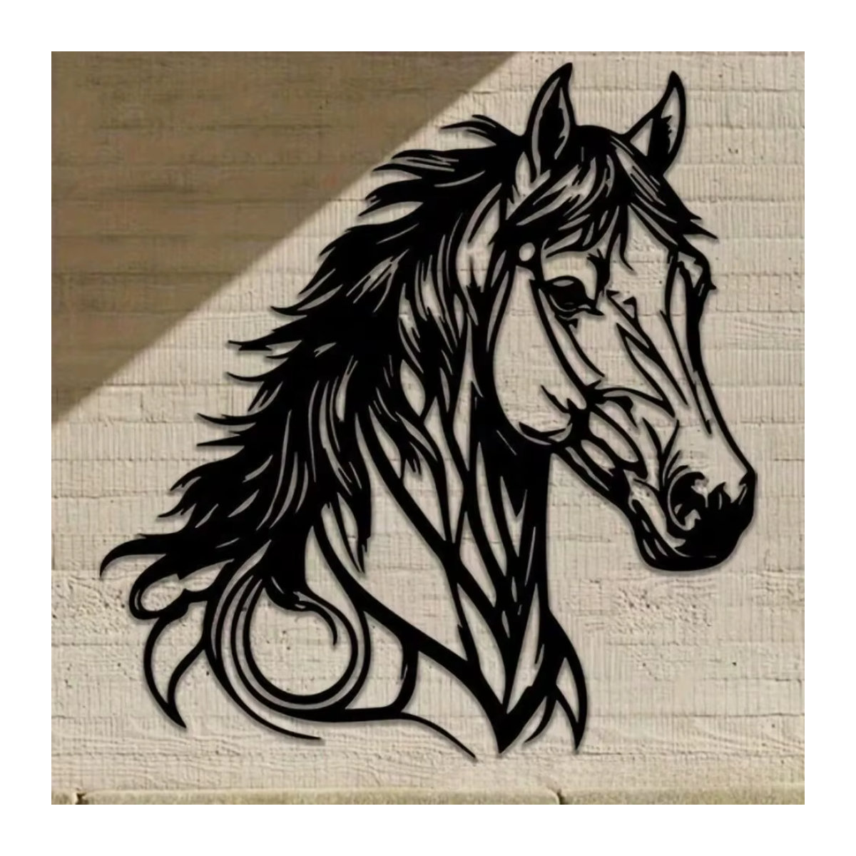 CIFBUY Metall-Pferde-Wanddekoration in Schwarz, Moderne Wasserfeste und Rostfreie Wandkunst für Wohnzimmer, Schlafzimmer oder Büro - Bild 5