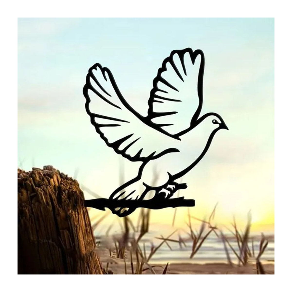CIFBUY Metall-Taubensilhouetten Vögel aus der gleichen Feder in Schwarz als rustikale Outdoor-Dekoration für Haus und Garten - Bild 1