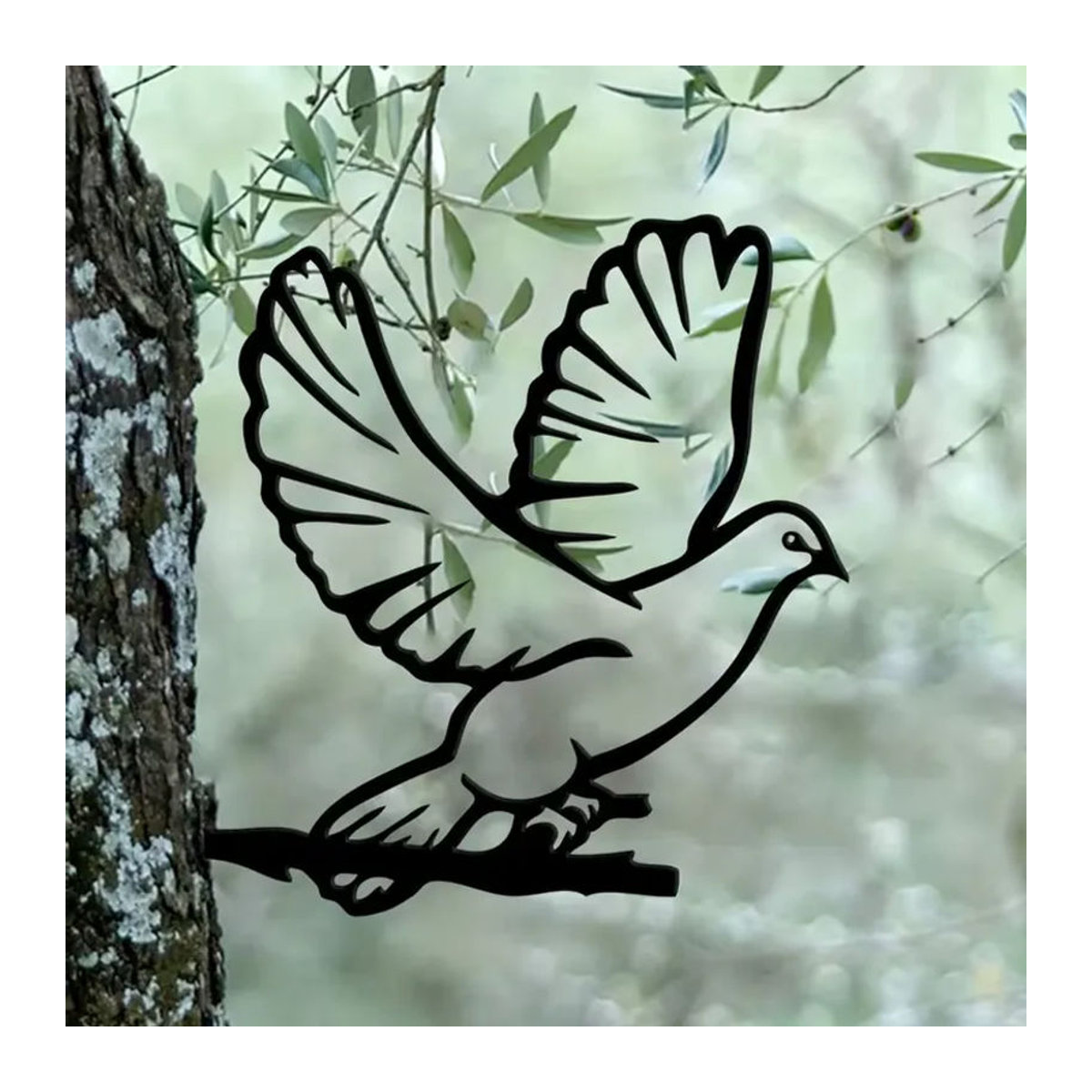 CIFBUY Metall-Taubensilhouetten Vögel aus der gleichen Feder in Schwarz als rustikale Outdoor-Dekoration für Haus und Garten - Bild 4