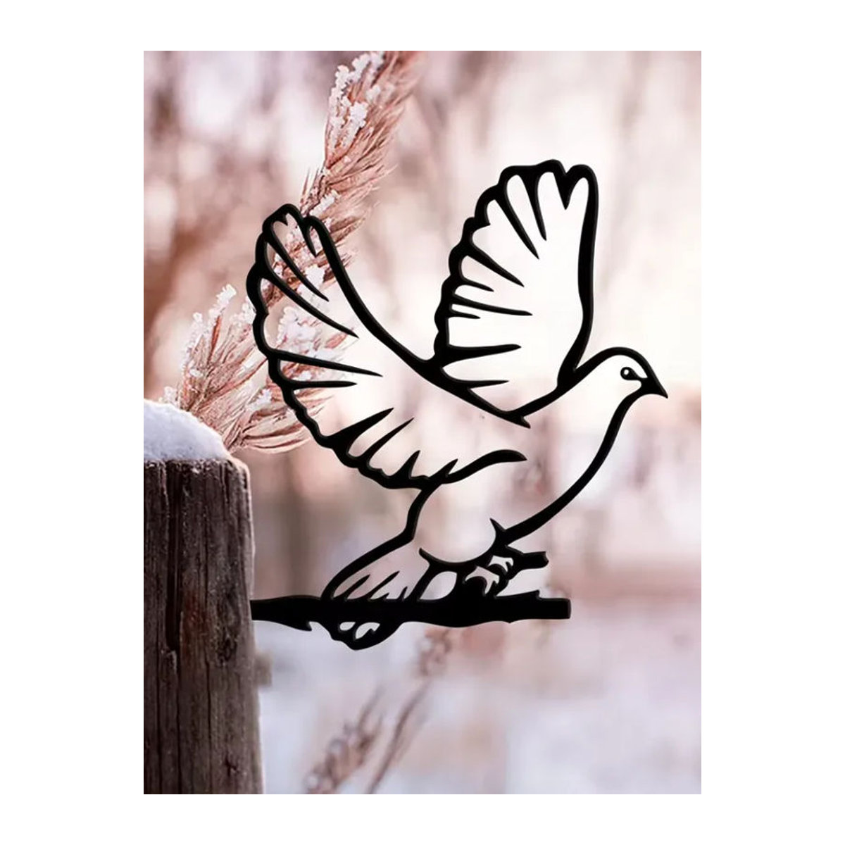 CIFBUY Metall-Taubensilhouetten Vögel aus der gleichen Feder in Schwarz als rustikale Outdoor-Dekoration für Haus und Garten - Bild 6