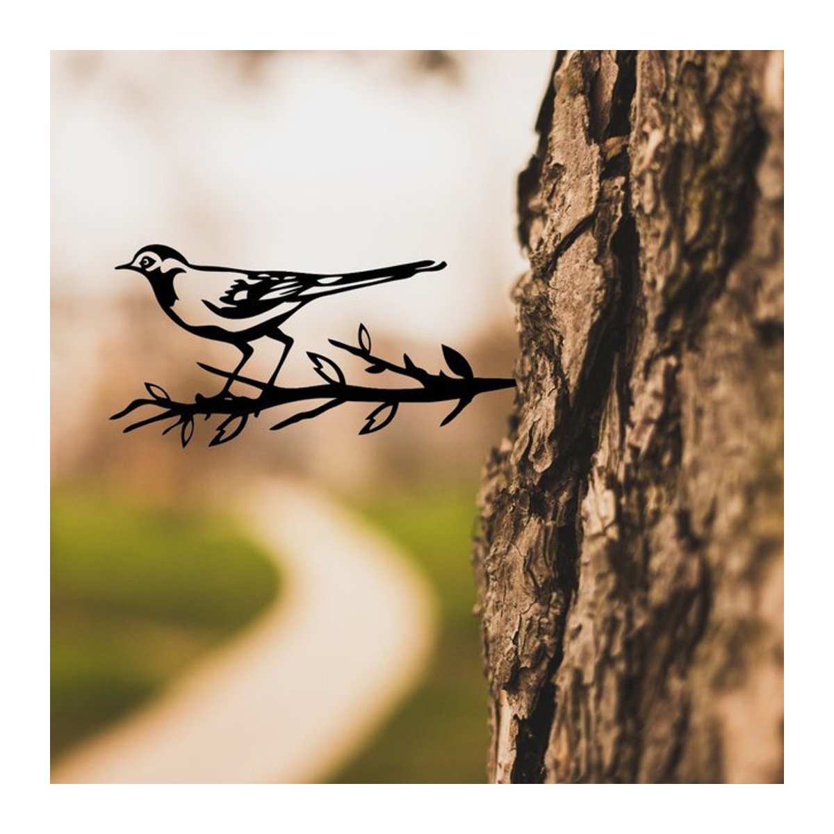 CIFBUY Metall-Vogel-Gartendekoration Elster in Schwarz als Kunst am Baum für den Außenbereich - Bild 1