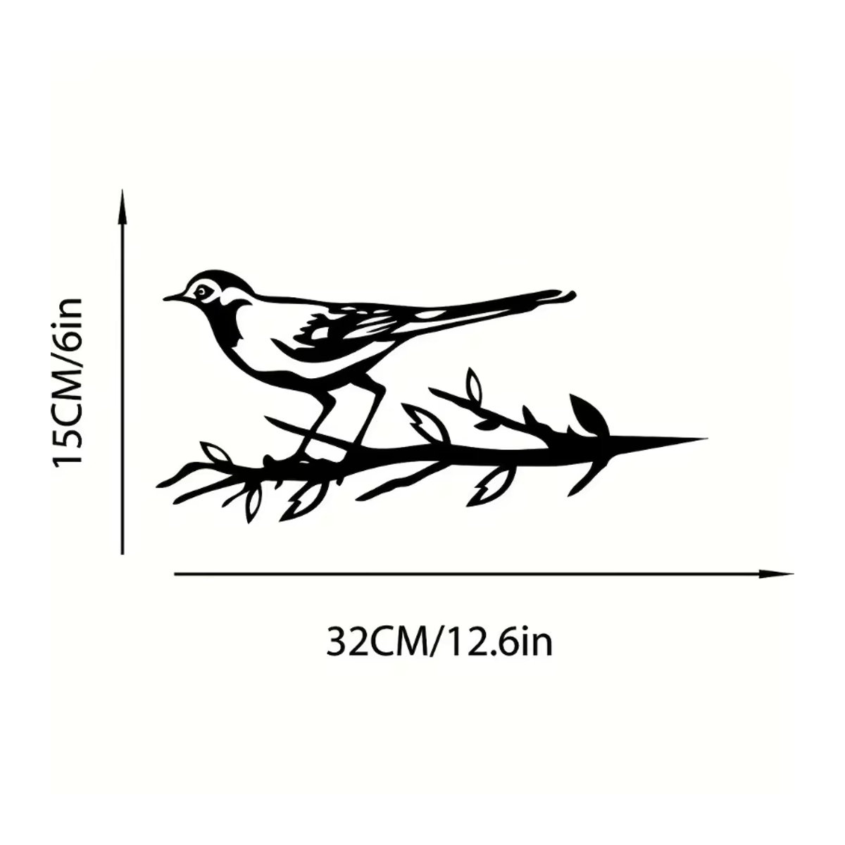 CIFBUY Metall-Vogel-Gartendekoration Elster in Schwarz als Kunst am Baum für den Außenbereich - Bild 3