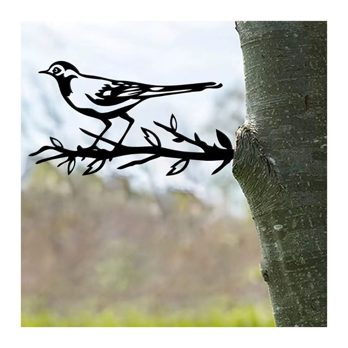 CIFBUY Metall-Vogel-Gartendekoration Elster in Schwarz als Kunst am Baum für den Außenbereich - Bild 4