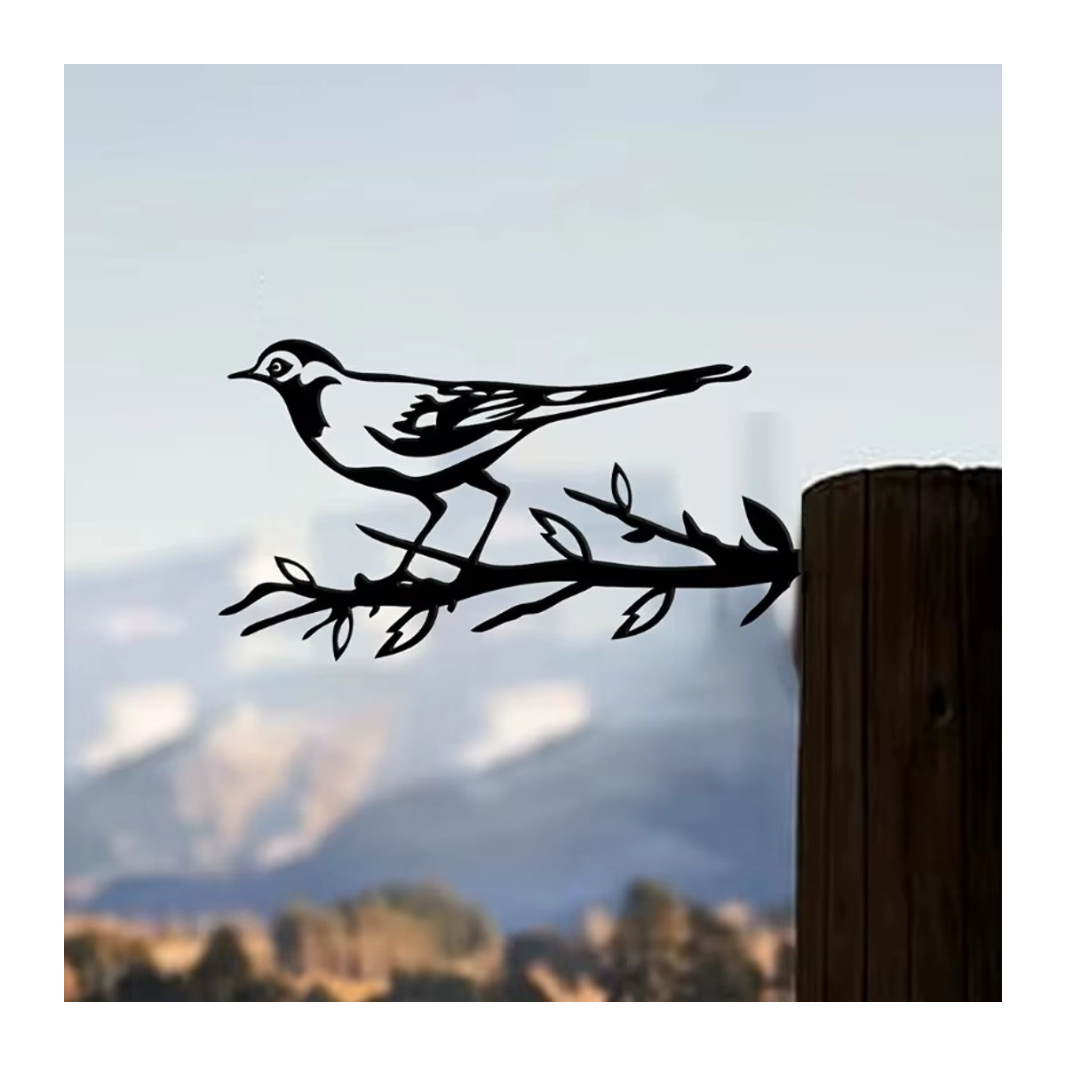 CIFBUY Metall-Vogel-Gartendekoration Elster in Schwarz als Kunst am Baum für den Außenbereich - Bild 5