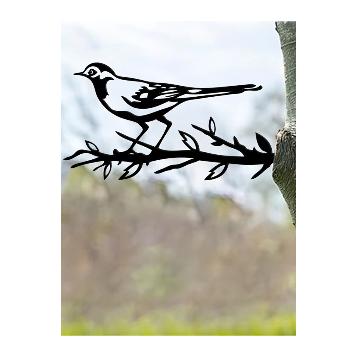CIFBUY Metall-Vogel-Gartendekoration Elster in Schwarz als Kunst am Baum für den Außenbereich - Bild 6