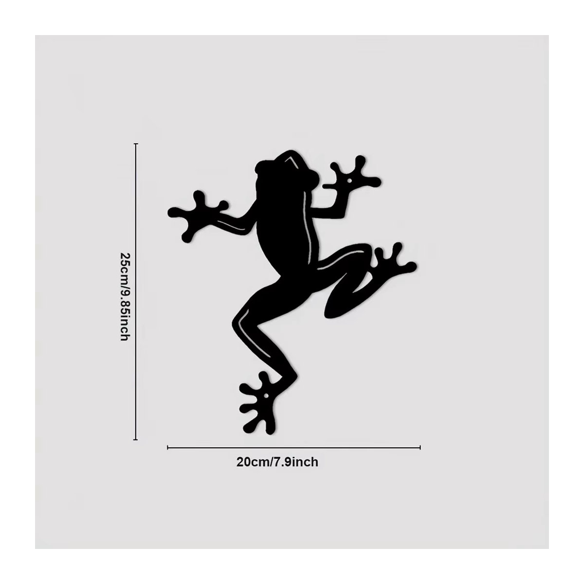 CIFBUY Metall Wanddekoration Frosch Wandskulptur in Schwarz für Indoor und Outdoor - Bild 2