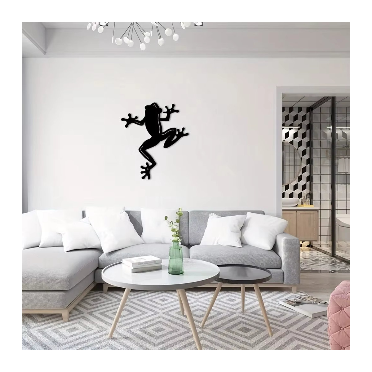CIFBUY Metall Wanddekoration Frosch Wandskulptur in Schwarz für Indoor und Outdoor - Bild 3
