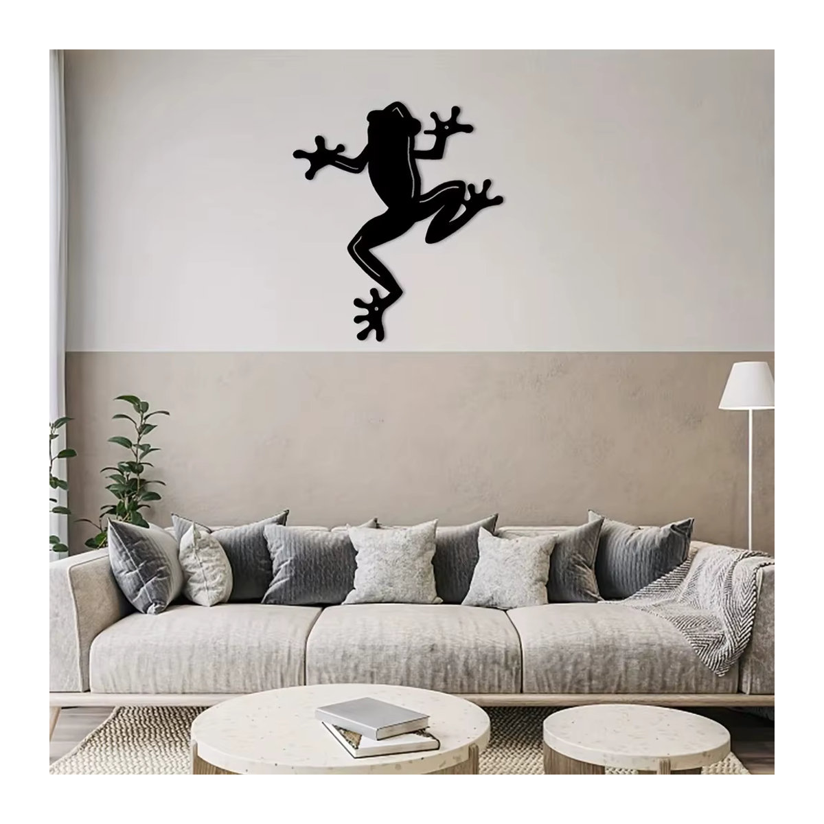 CIFBUY Metall Wanddekoration Frosch Wandskulptur in Schwarz für Indoor und Outdoor - Bild 4