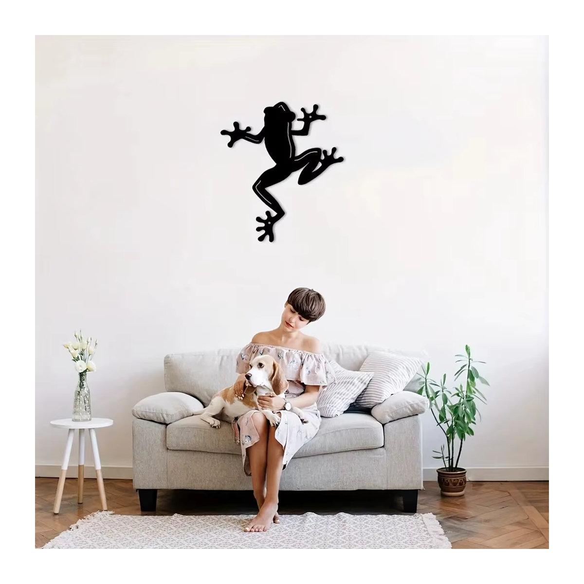 CIFBUY Metall Wanddekoration Frosch Wandskulptur in Schwarz für Indoor und Outdoor - Bild 5