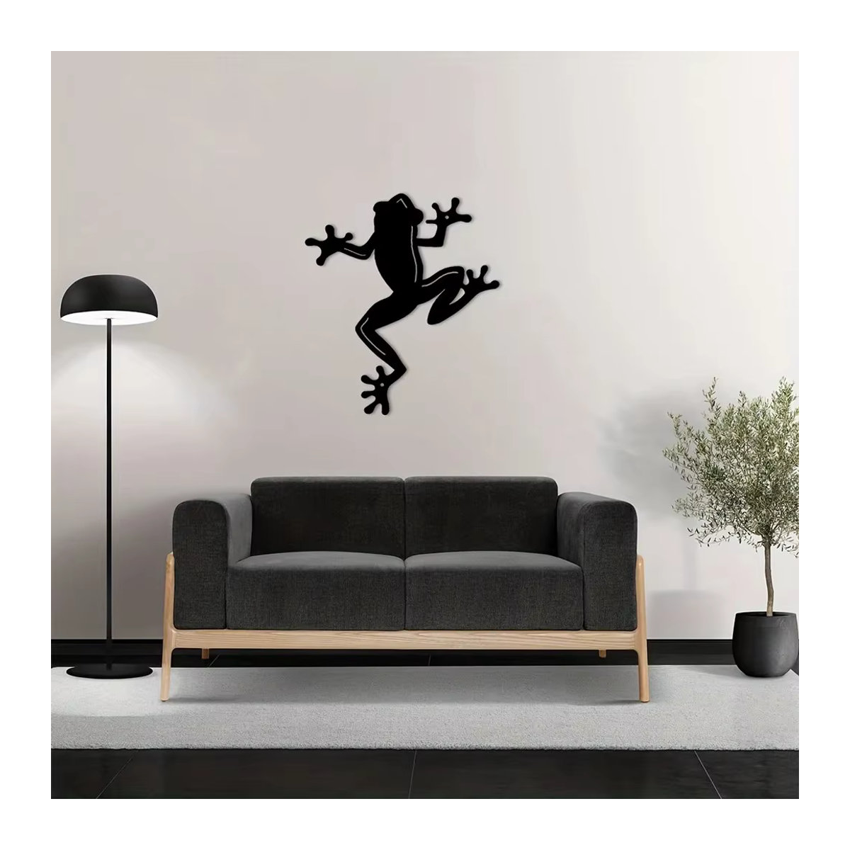 CIFBUY Metall Wanddekoration Frosch Wandskulptur in Schwarz für Indoor und Outdoor - Bild 6