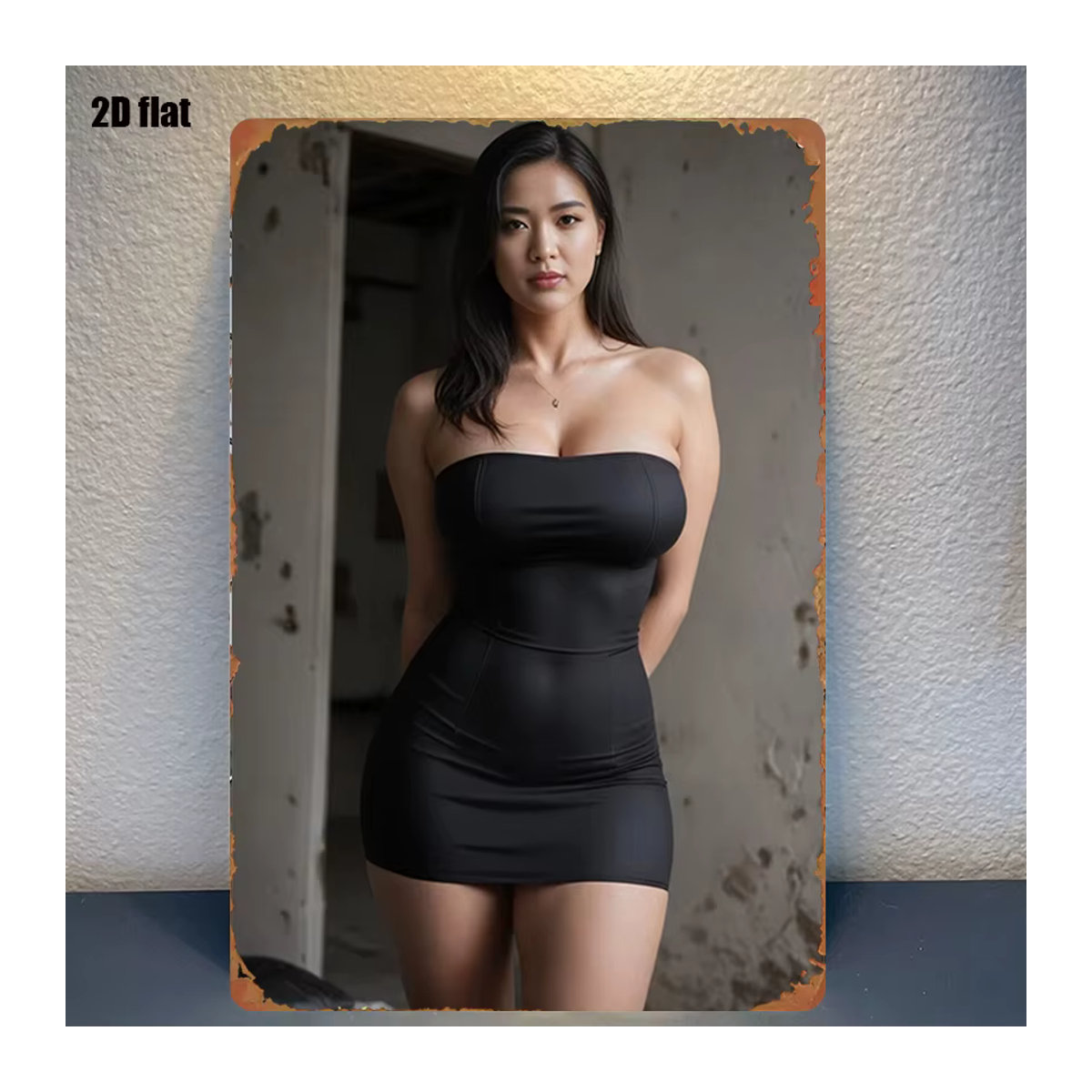 CIFBUY Metall-Wanddekoration Klassisches Frauenporträt in Schwarz, Rechteckiges Retro-Blechschild für die Wandmontage, Höhe: 30,48 cm, Breite: 20,32 cm - Bild 5