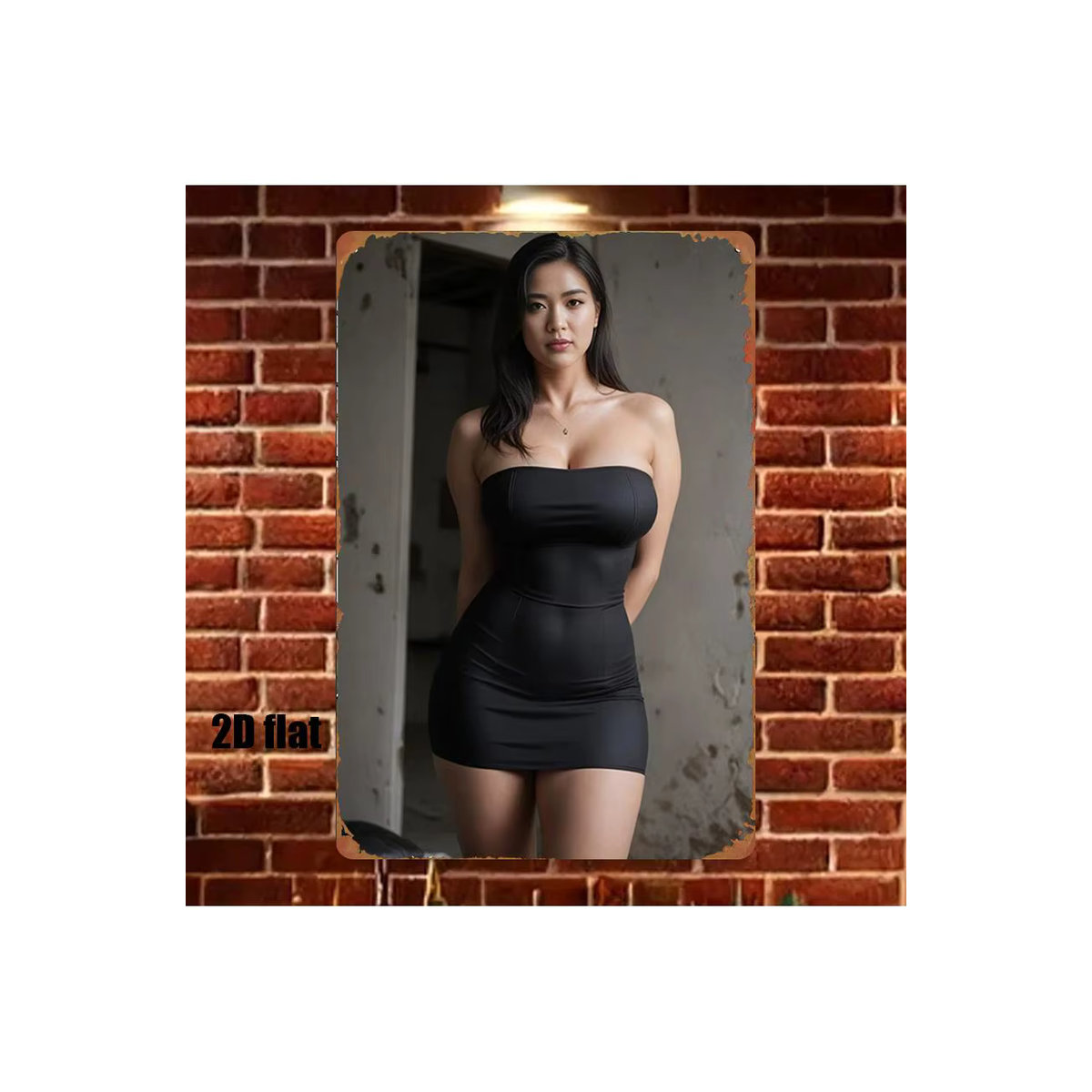 CIFBUY Metall-Wanddekoration Klassisches Frauenporträt in Schwarz, Rechteckiges Retro-Blechschild für die Wandmontage, Höhe: 30,48 cm, Breite: 20,32 cm - Bild 6
