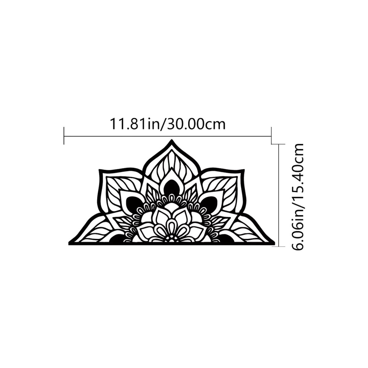 CIFBUY Metall Wanddekoration Mandala Lotusblume Schwarz Orientalisch Floral - Bild 2