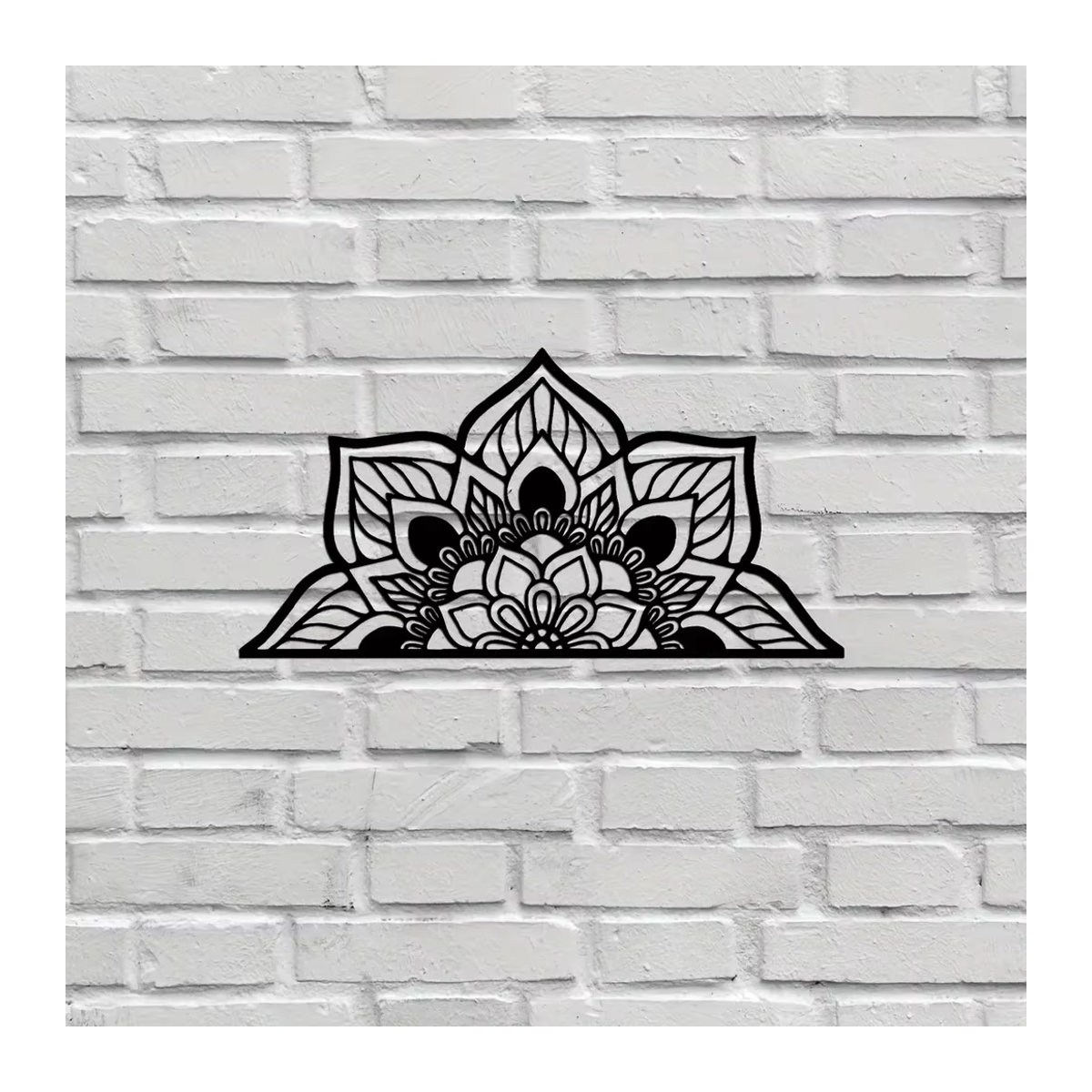 CIFBUY Metall Wanddekoration Mandala Lotusblume Schwarz Orientalisch Floral - Bild 3