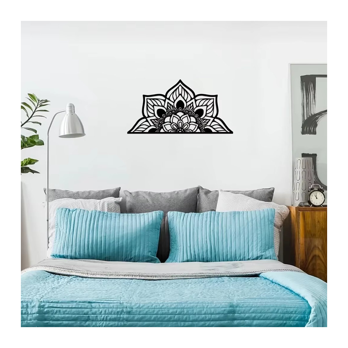 CIFBUY Metall Wanddekoration Mandala Lotusblume Schwarz Orientalisch Floral - Bild 4