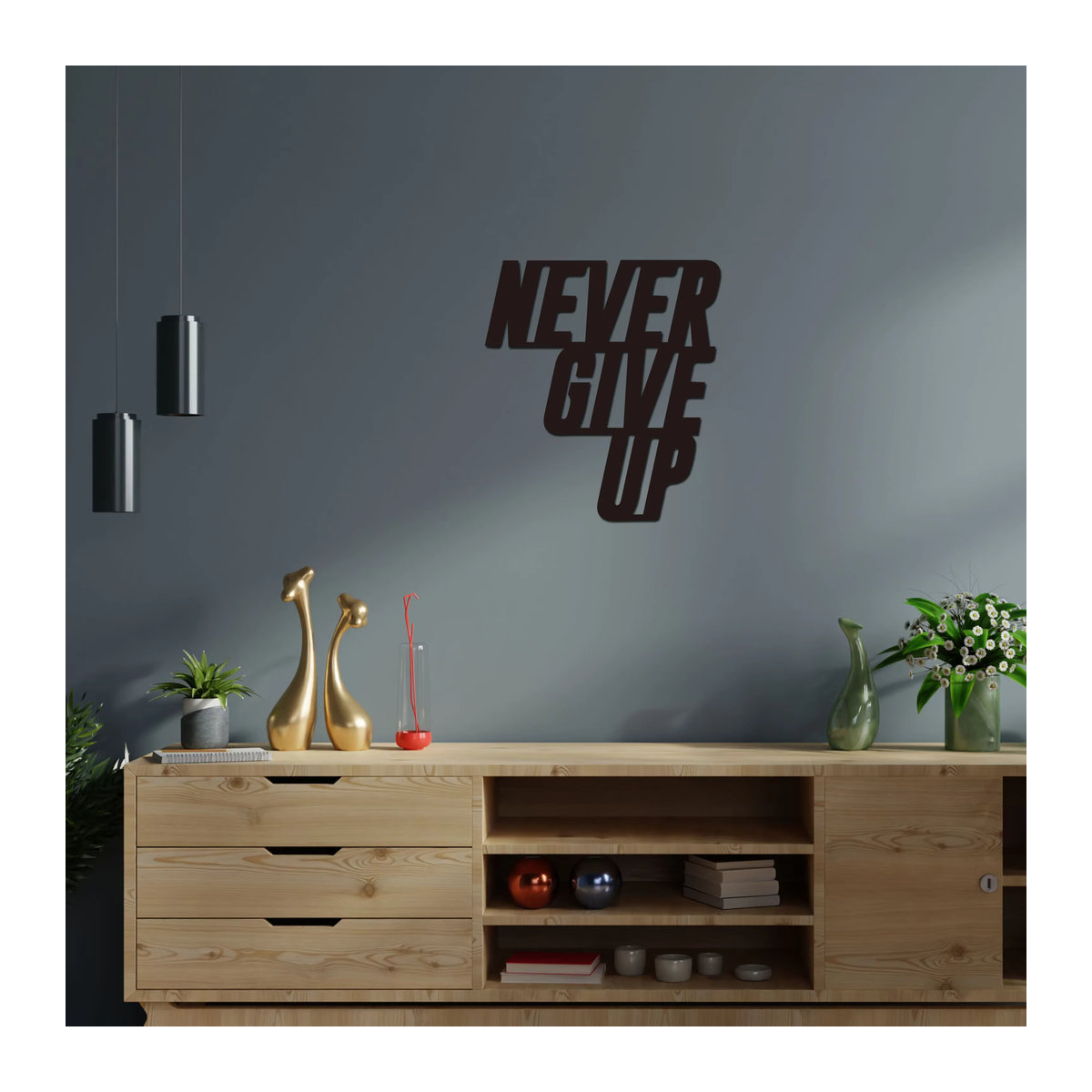 CIFBUY Metall Wanddekoration Schwarz Minimalistisches Zitat für Kinderzimmer und Schlafzimmer - Bild 4