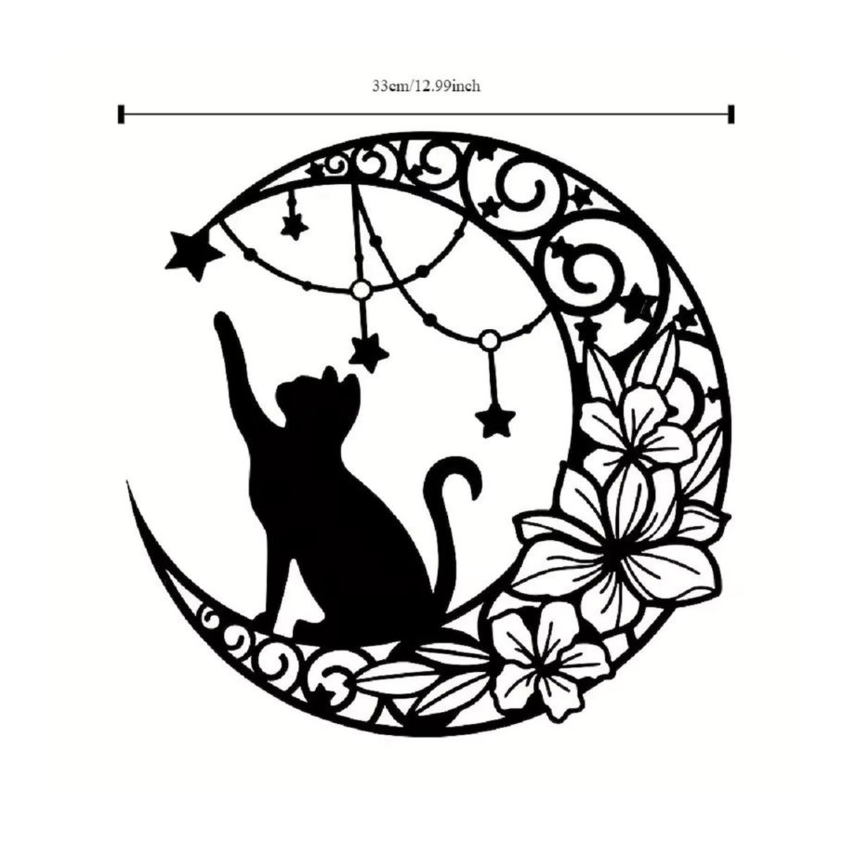 CIFBUY Metall Wanddekoration Schwarze Katze als Kunstanhänger für Innen und Außen - Bild 2