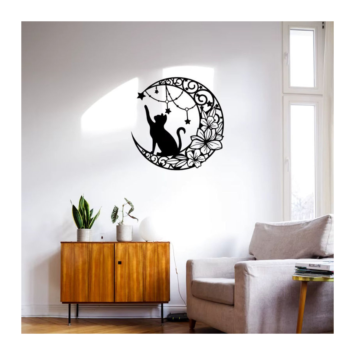 CIFBUY Metall Wanddekoration Schwarze Katze als Kunstanhänger für Innen und Außen - Bild 5