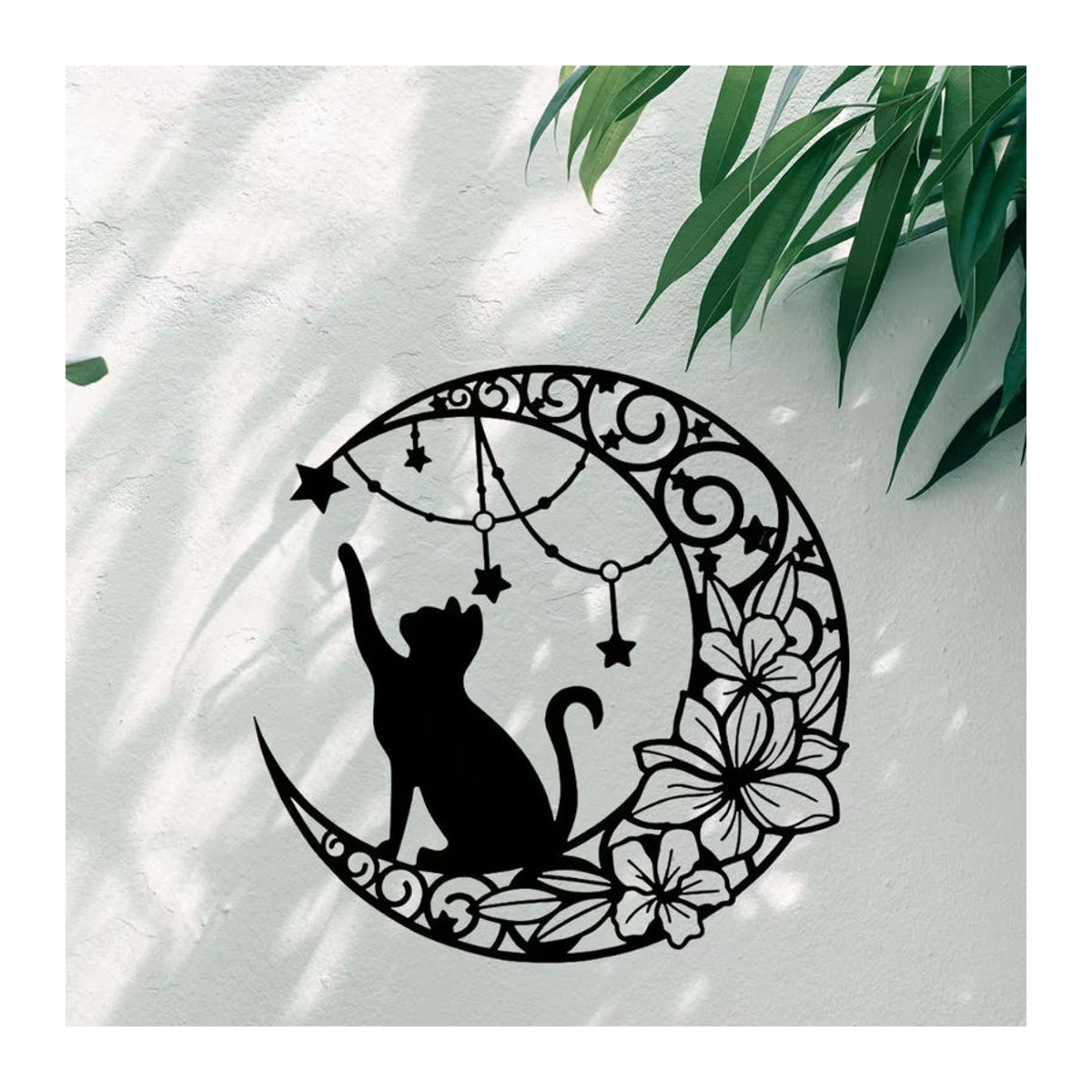 CIFBUY Metall Wanddekoration Schwarze Katze als Kunstanhänger für Innen und Außen - Bild 6