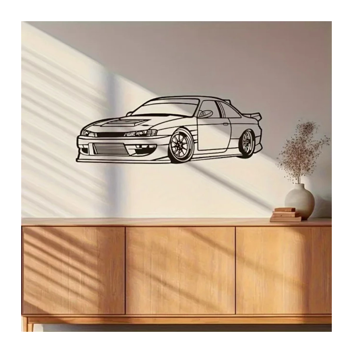 CIFBUY Metall Wandkunst Auto Wandskulptur in Schwarz mit minimalistischem Design zur Wandmontage - Bild 1