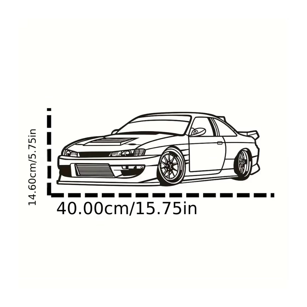 CIFBUY Metall Wandkunst Auto Wandskulptur in Schwarz mit minimalistischem Design zur Wandmontage - Bild 2