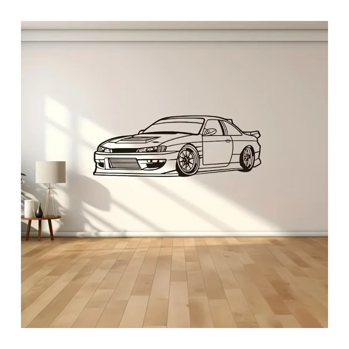 CIFBUY Metall Wandkunst Auto Wandskulptur in Schwarz mit minimalistischem Design zur Wandmontage - Bild 3