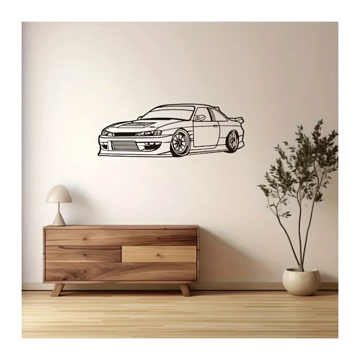 CIFBUY Metall Wandkunst Auto Wandskulptur in Schwarz mit minimalistischem Design zur Wandmontage - Bild 4