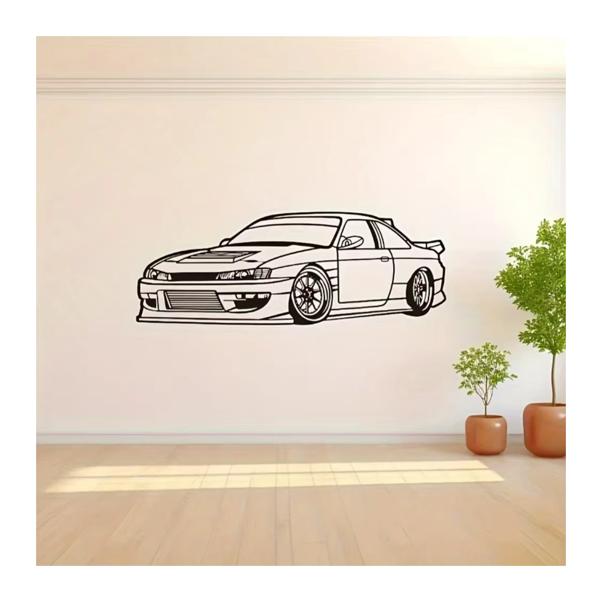 CIFBUY Metall Wandkunst Auto Wandskulptur in Schwarz mit minimalistischem Design zur Wandmontage - Bild 5
